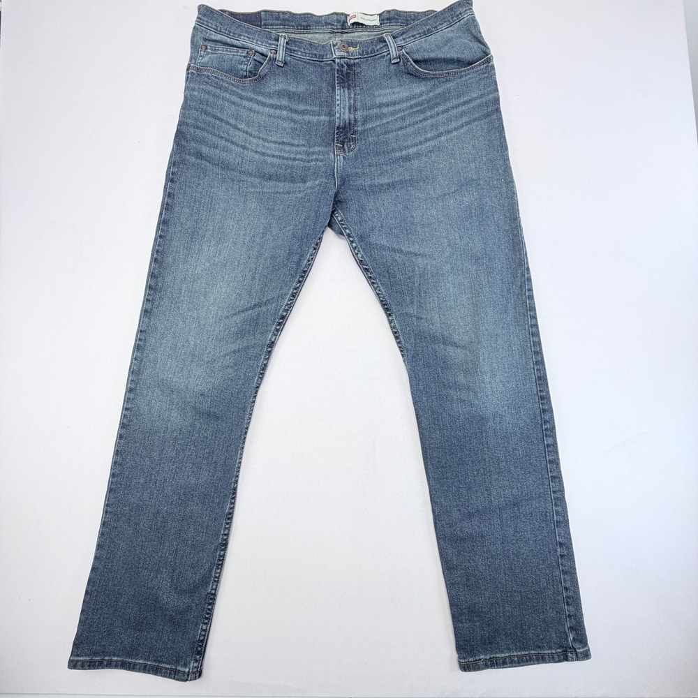Wrangler Premium Quality Mens Slim Straight Blue Jeans 38x32 Medium Wash